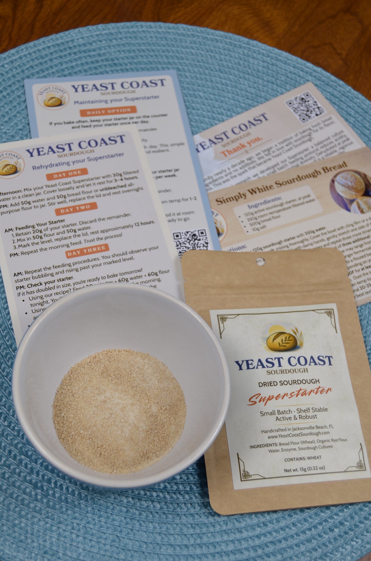 Premium Dried Sourdough Starter Kit - Live Superstarter Culture for Bread Baking (15g)