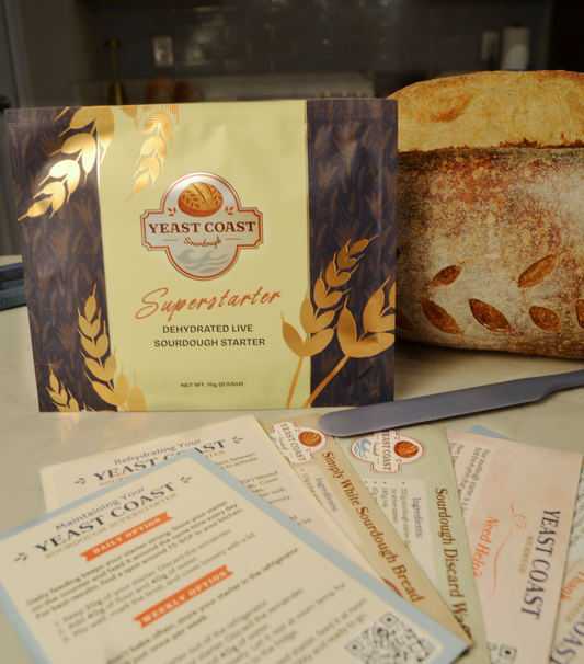 Premium Dried Sourdough Starter Kit - Live Superstarter Culture for Bread Baking (15g) - Yeast Coast Sourdough