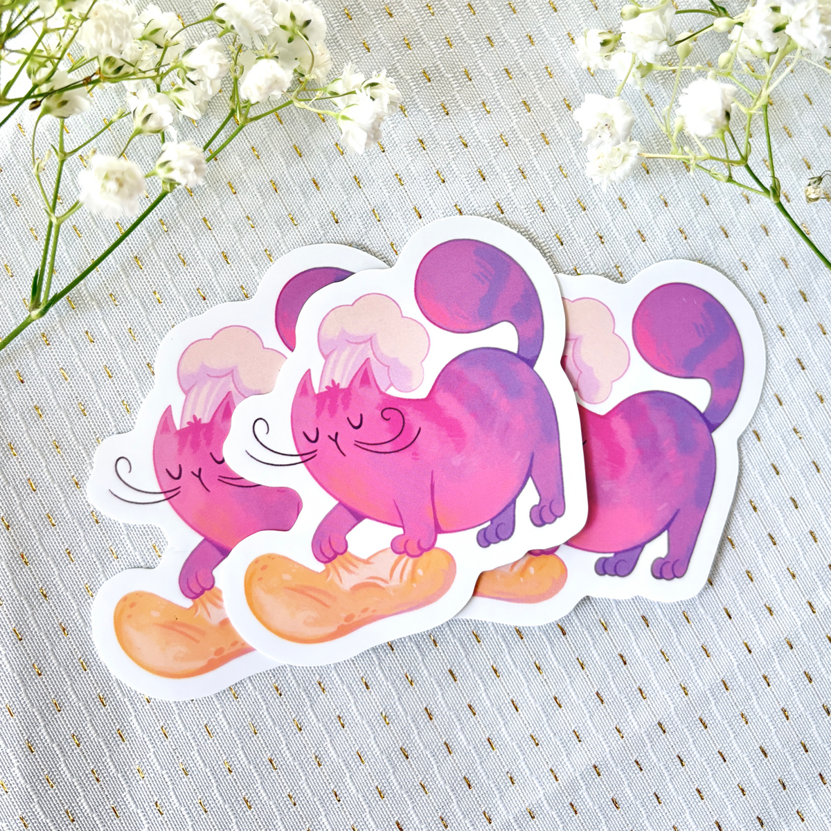 Baking Cat 3" Glossy Sticker