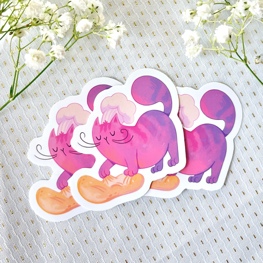 Baking Cat 3" Glossy Sticker