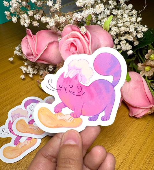 Baking Cat 3" Glossy Sticker