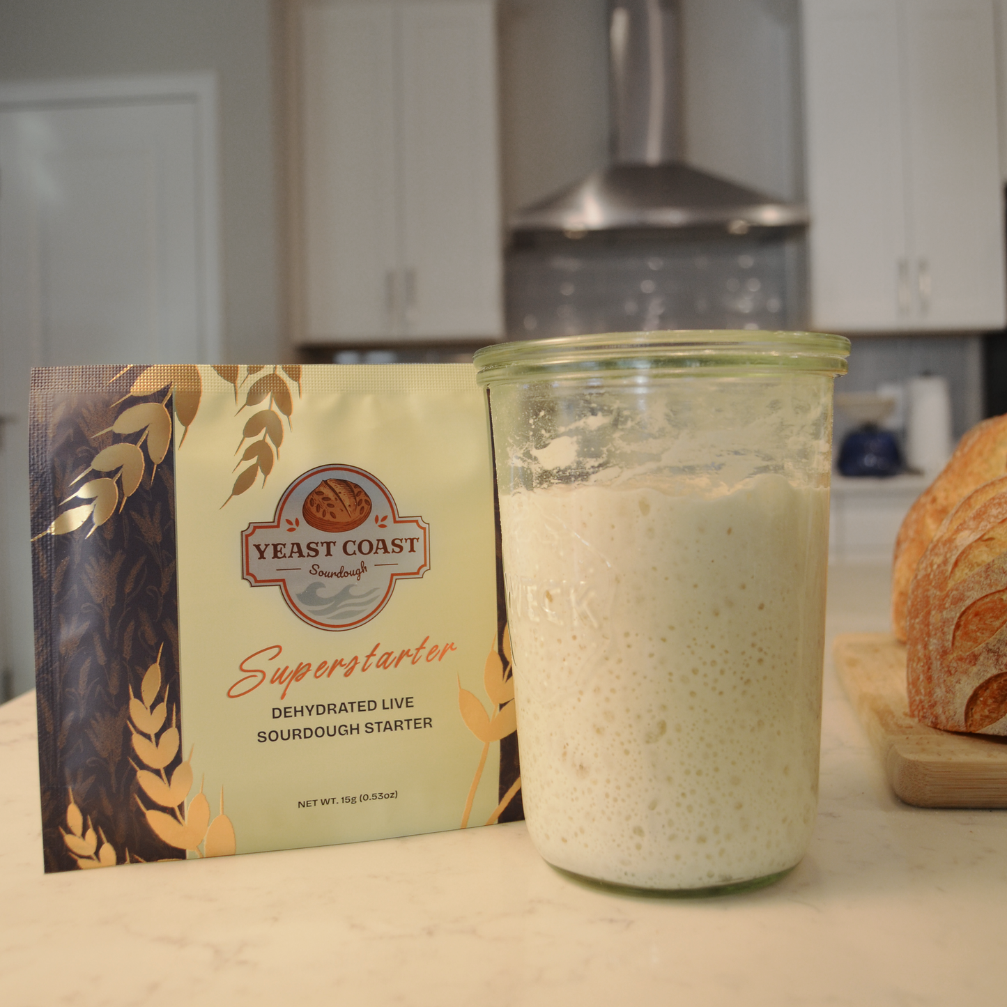 Premium Dried Sourdough Starter Kit - Live Superstarter Culture for Bread Baking (15g) - Yeast Coast Sourdough